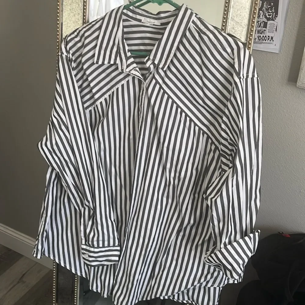 Maurice’s 90s Prep Stripe Button Up Shirt size 1X - Picture 2 of 5